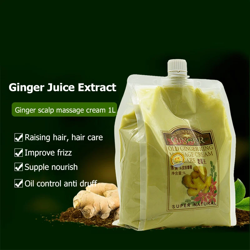 Online Crema de Masaje Capilar de boqlan cuidado del cabello de jengibre viejo rey hidratante nutre la mascarilla del cabello reparación dañada tratamiento del cuero cabelludo 1000ml