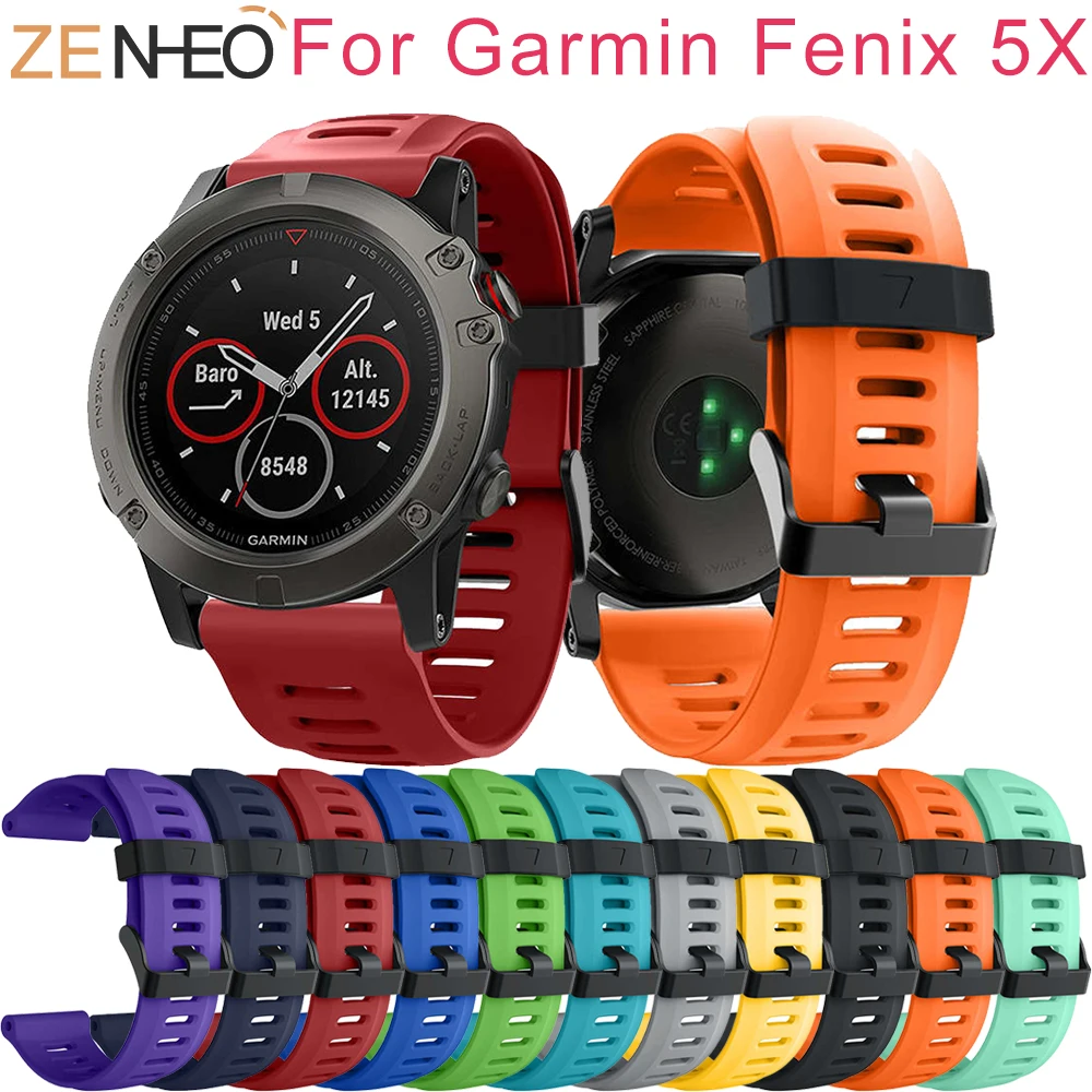 

Colorful Band Replaceable Sport Silicone Wrist Strap Band for Garmin Fenix 3 Fenix 3HR Smart Watch Band For Garmin Fenix 5X Band