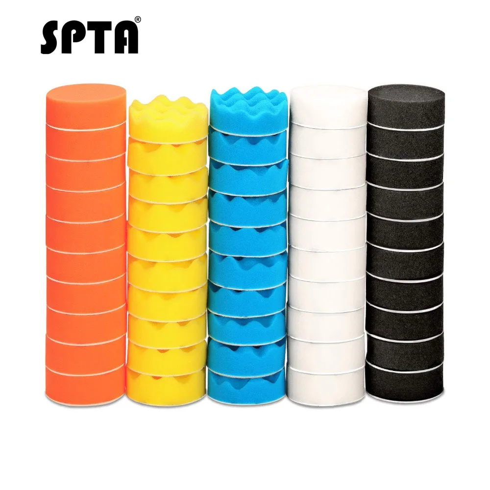 50pcs 3"/80mm Compound Drill Buffing Sponge Pads Polishing Pad Buffer