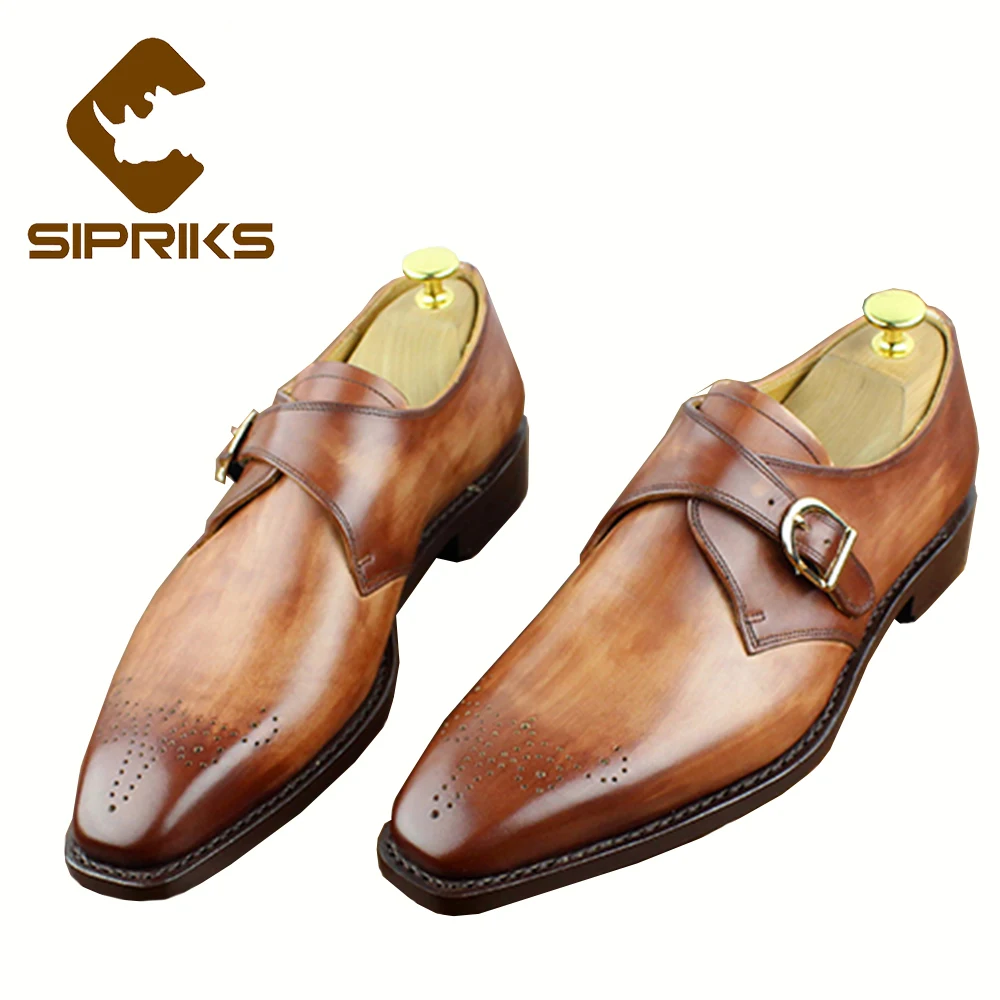 mens single monk strap shoes