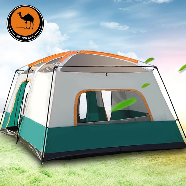 Best Offers Tents Outdoor Camping 3-12 People large space four seasons high quality camping tent with Two rooms and one living room