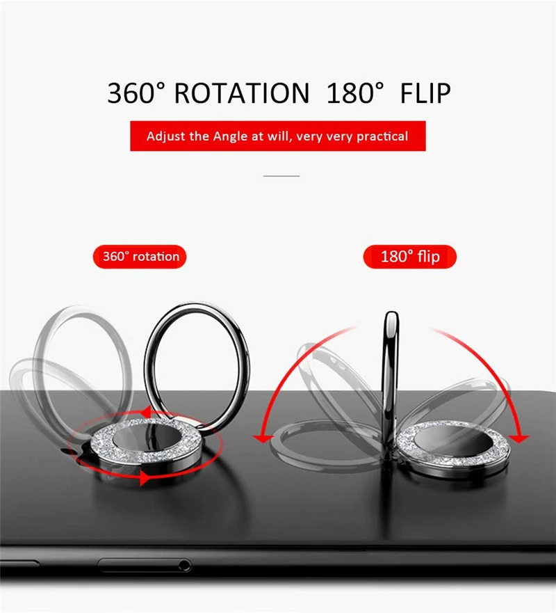 Handphone Finger Ring Stand 360 Rotation Thin Universal Cell Phone Car Holder Kickstand for IPhone Samsung Xiaomi Pjone Bracket