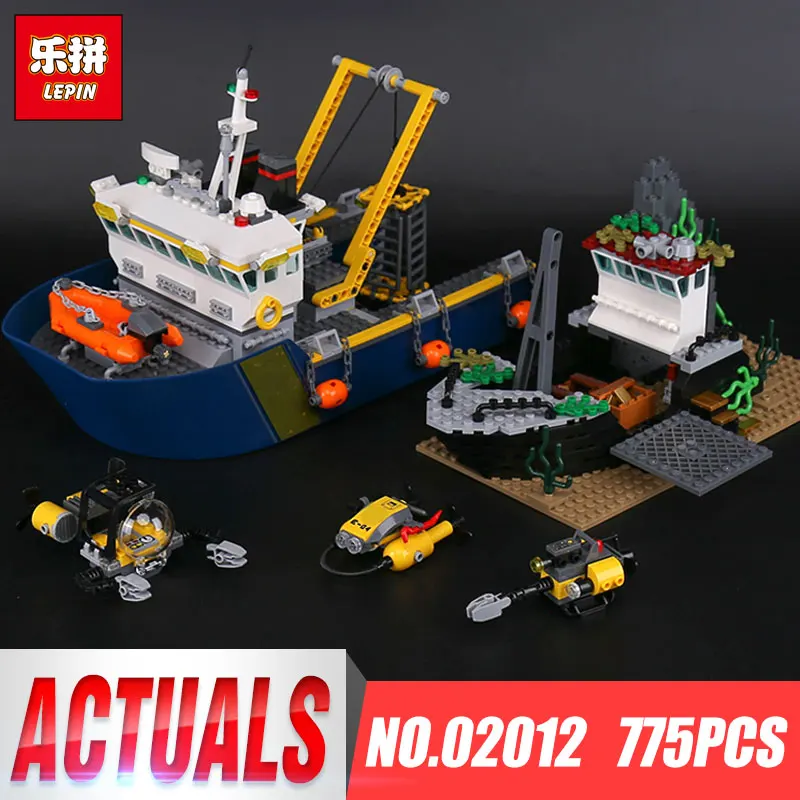 

Lepin 02012 Genuine City Series The Deep Sea Exploration Vessel Set 60095 Building Blocks Bricks As Funny Christmas Gift 775Pcs