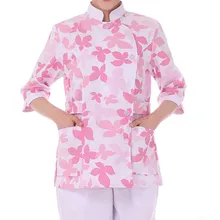 Женская мода Скраб Топы медицинский длинный рукав Печатный Топ