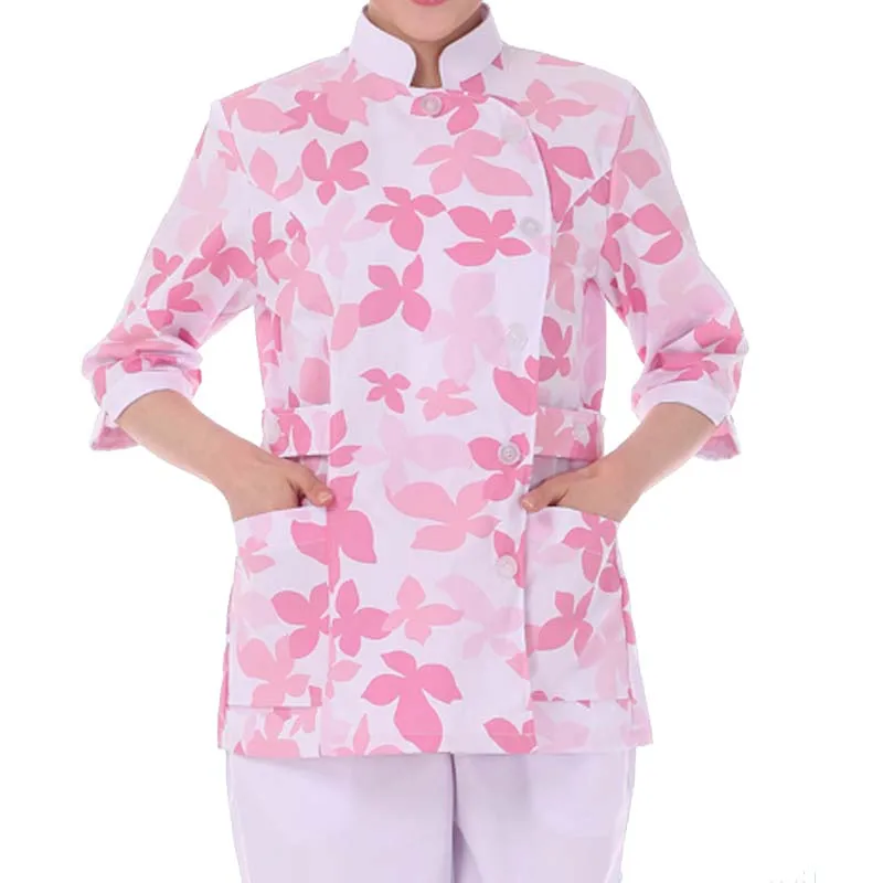 

Women's Fashion Scrub Tops Medical Long Sleeve Printed Top