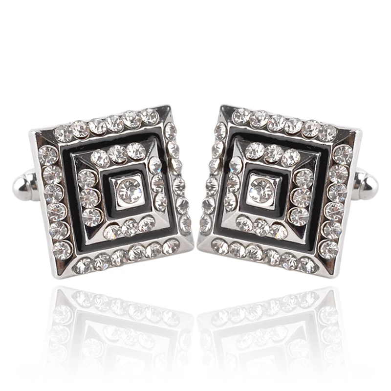 

Men's French shirt Vintage Cufflinks Fashion Enamel Rhinestone Cuff Button Crystal Wedding&Business Party Gifts High Quality