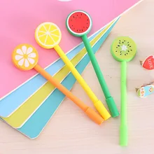 36 шт./упак. 0,5 мм черные чернила гель канцелярские принадлежности креативный Мультфильм оранжевый арбуз, киви Фрукты продвижение подарок