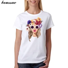 Floral Beauty Print T-shirt Women Cotton Vintage Graphic T Shirt Women 90s Fashion Cute Kawaii Shirt Summer Tops Harajuku Shirt floral and graphic print buttons henley t shirt