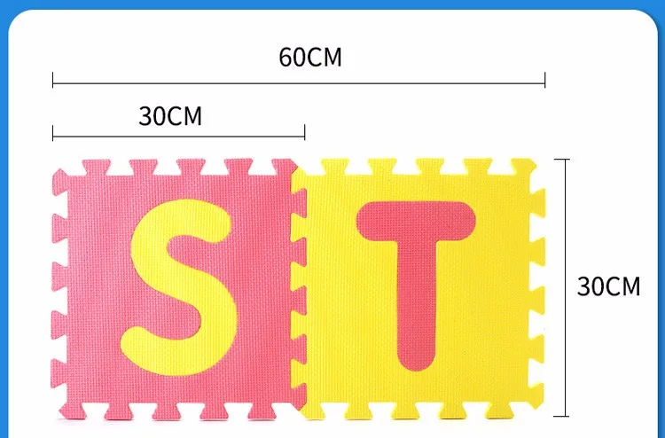 Meitoku для детей, eva пены игра-головоломка коврик/письмо A-Z составной Коврик для пола, каждый 30 см х 30 см х 1 см = 12 "X 12" X3/8"