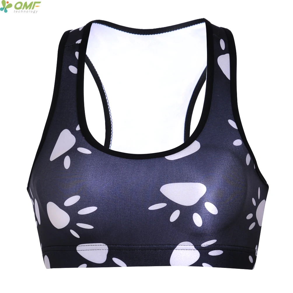 Black Wild Cat Sports Bra Gym Tops Fierce Cats Running Underwear Vest