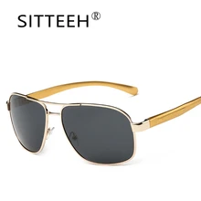 SITTEEH, солнцезащитные очки, Al-Mg, поляризационные HD металлические солнцезащитные очки для мужчин и женщин, oculos gafas de sol UV 400, Классические зеркальные очки SI37