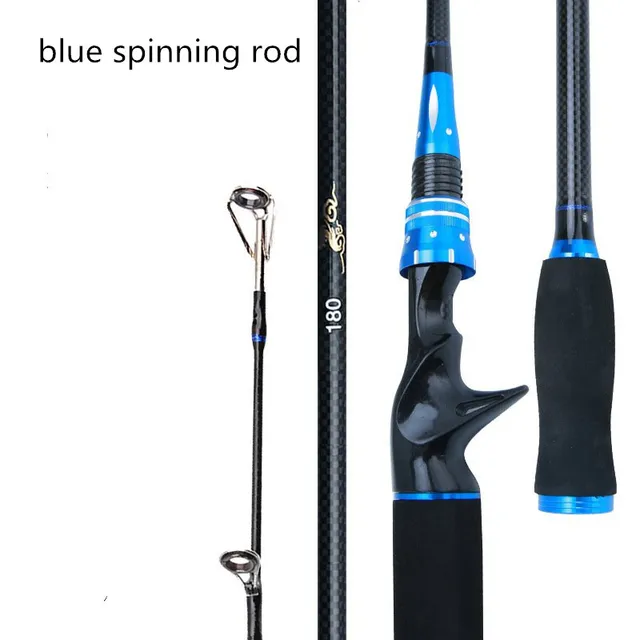 Green blue red 2 tips Carbon Spinning Fishing Rod M/MH Power Casting