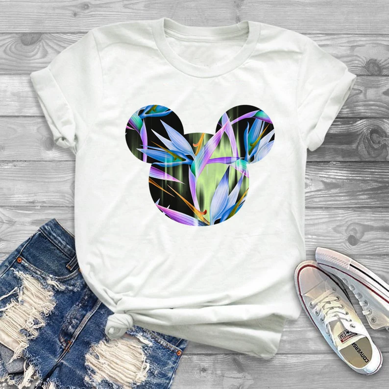 

Women Clothes 2019 Tee Shirt Femme Harajuku T Shirt Flowers Mickey Graphic Tees Streetwear Tops Korean Vintage Camiseta Mujer
