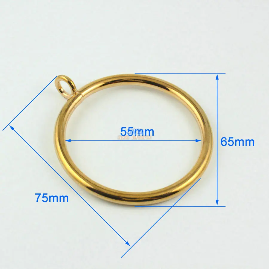 10 Pieces 55mm Gold Curtain Rings Curtain Sliding Hook Rings