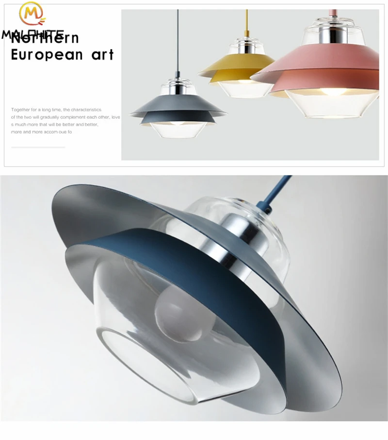 Современный цветной железный подвесной светильник для гостиной, прозрачный стеклянный подвесной светильник, люстра, светильники