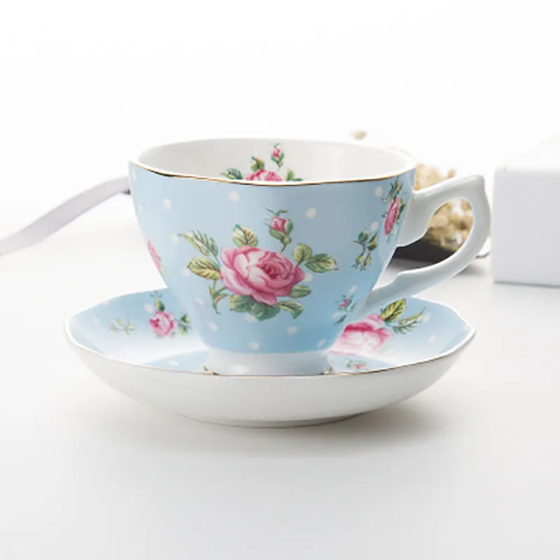 

High Tea Thee Glazen Ceramic Reusable Coffee Cup Set Espresso Cups Cappuccino Tazas Para Cafe Crockery Household Products 50P68