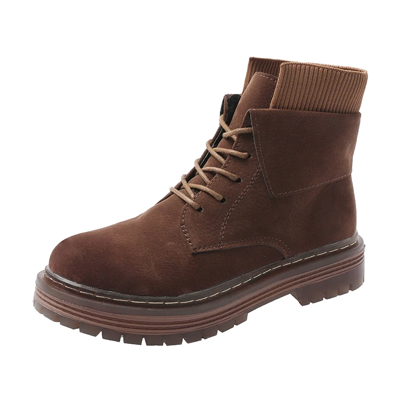 

2018 Add wool upset Winter Fashion Martin boots for Women Shoes Short Leather Boots Platforms ladies Solid Yasilaiya