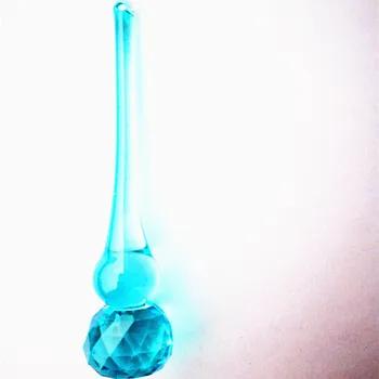 

10pcs/lot 20*99mm Aqua Crystal Glass Feng shui Faceted Pendants Drop(Free Rings) For Chandelier Hanging Decor, DIY Accessary