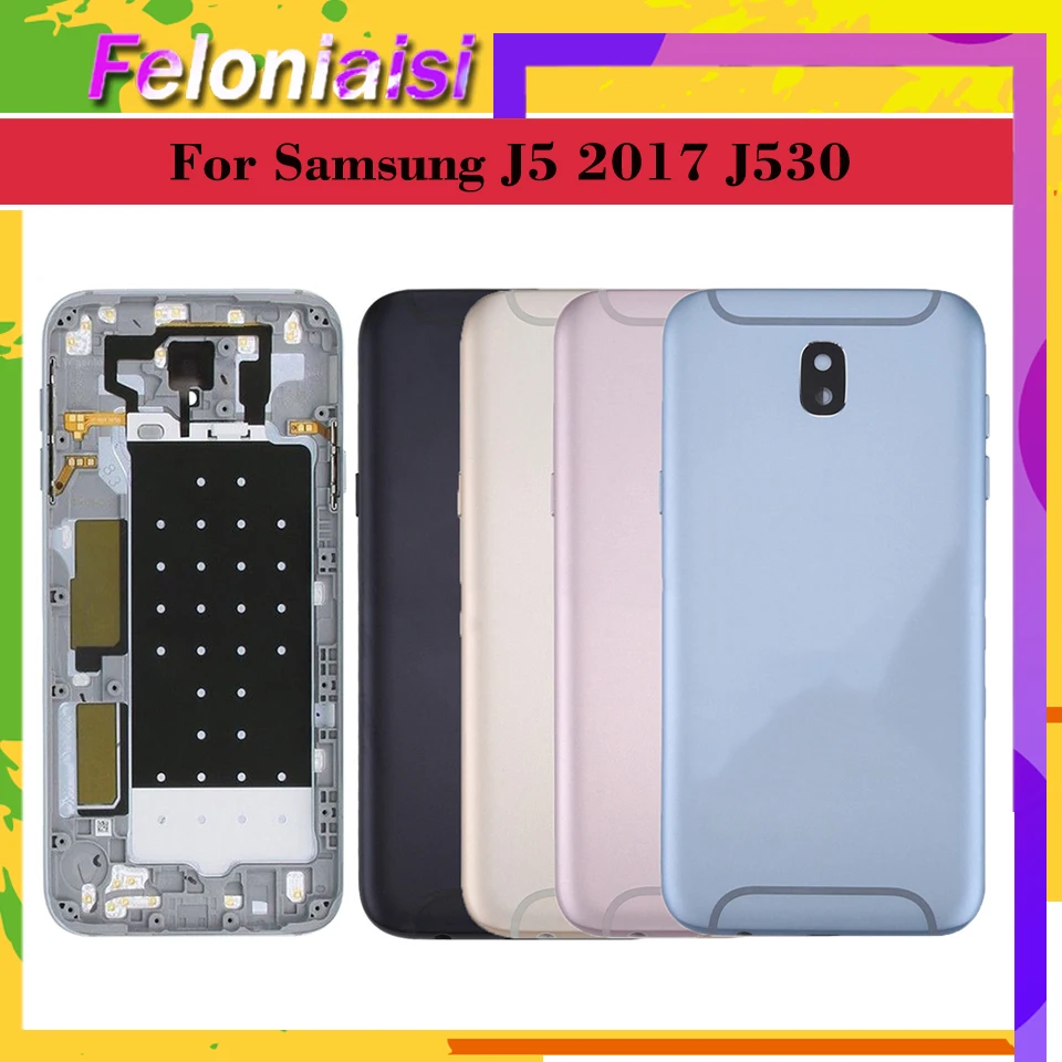 

For Samsung Galaxy J5 Pro 2017 J530 J530F SM-J530F J530FM Housing Battery Door Frame Back Cover Case Chassis Shell Replacent