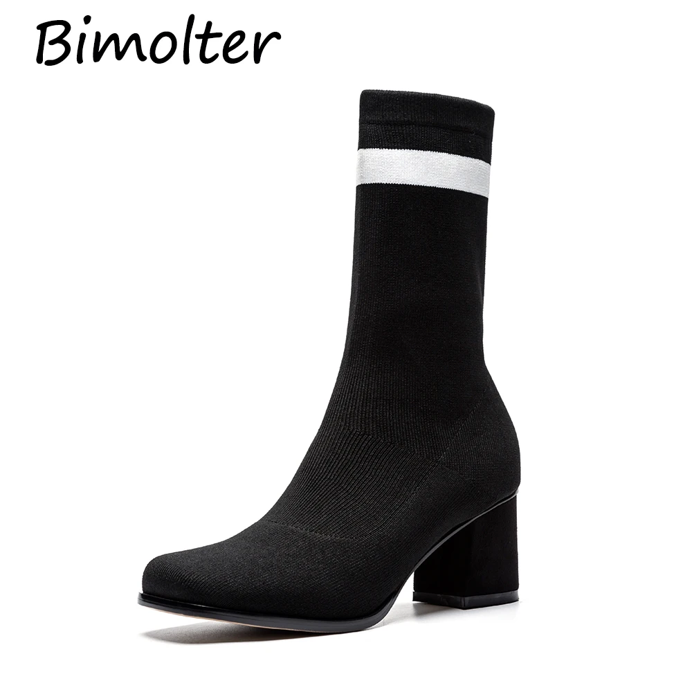 Calle De Elástico Botas Paeb006 Aire Zapatos Mujer Cm 6 Al Moda Tacón Alto Claf Black vwqXgq