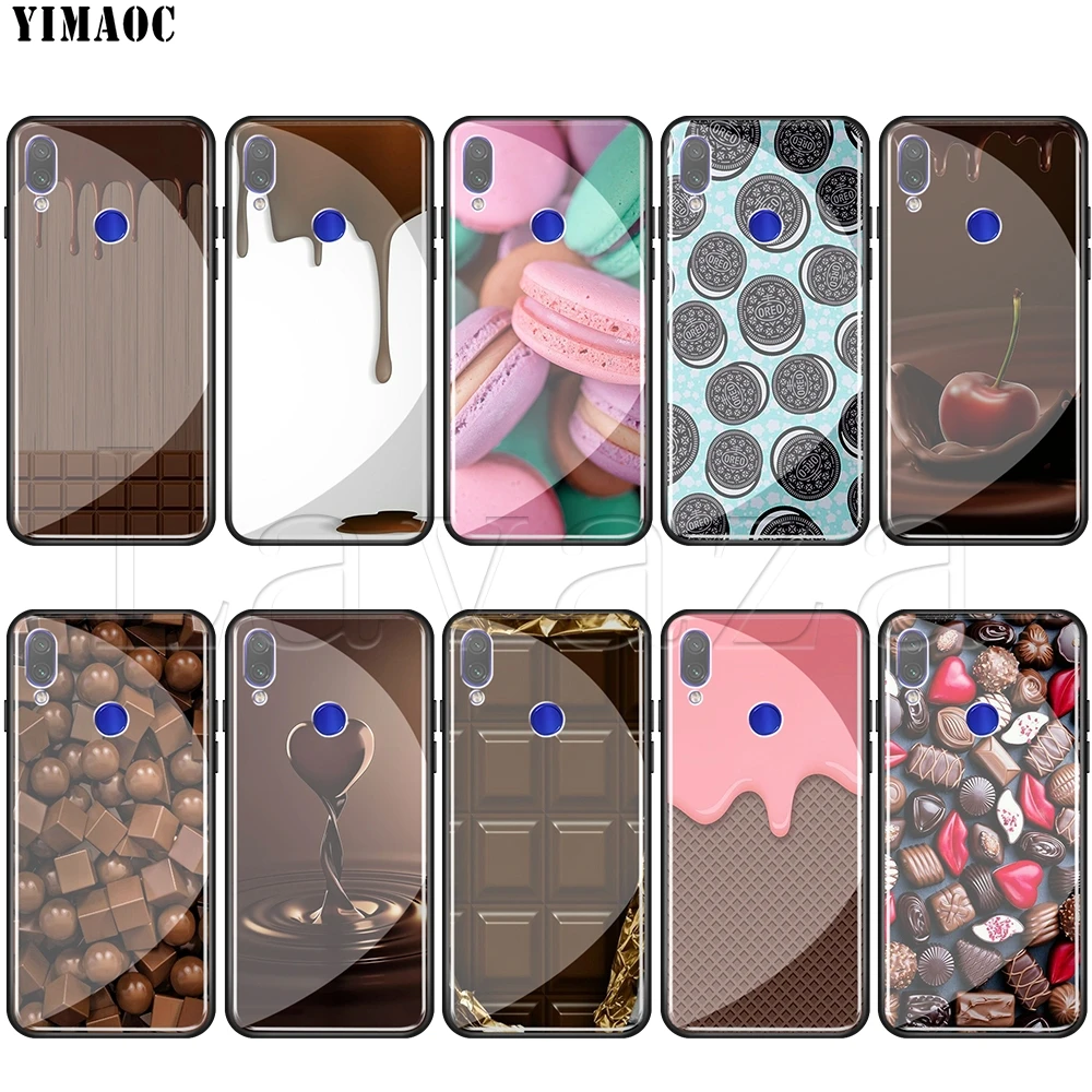 

Lavaza Food Biscuits chocolates meat design Tempered glass TPU Case for Redmi Note 4X 5 6 6A 7 Pocophone F1