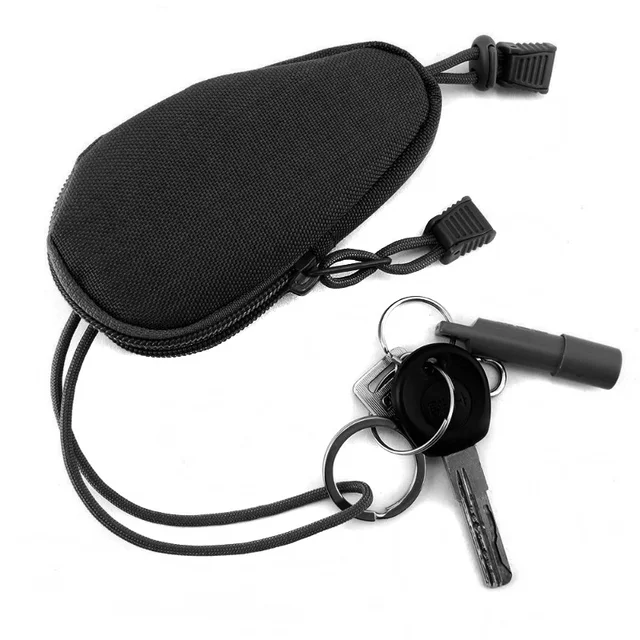 OneTigris Mini Outdoor EDC Carrying Bag Portable Key Change Purse Wallet Travel Key Pouch with Inner Stainless Key Ring