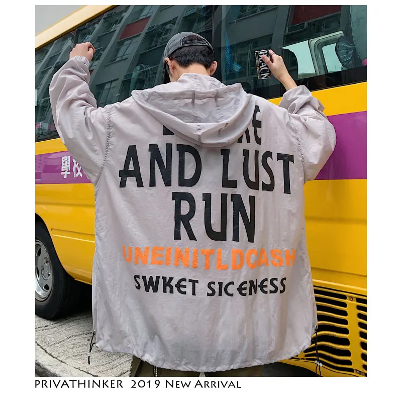 Privathinker Men Overzied Summer Jacket 2019 Mens White Letter Streetwear Bomber Jacket Windbreaker Couple Hip Hop Hooded Jacket Privathinker Men Overzied Summer Jacket 2019 Mens White Letter Streetwear Bomber Jacket Windbreaker Couple Hip Hop Hooded Jacket