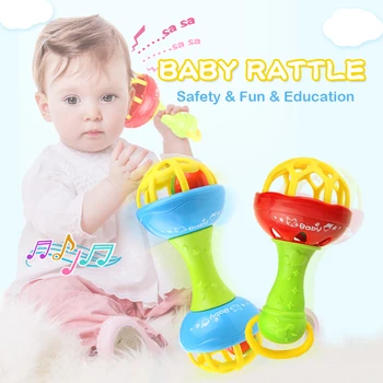 

Newborn Baby Rattles 0-12 Months Infant Teether Hand Hold Shaking Bells Crib Ring Handbell Soft Rattles Toddler Toys for Baby