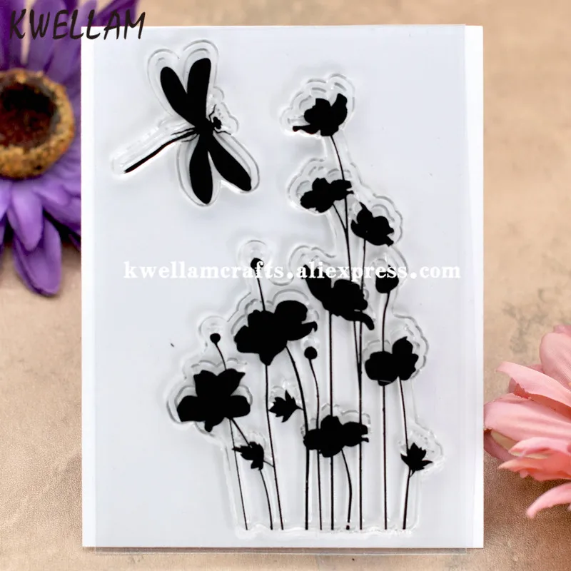 Flowers Butterfly Scrapbook Diy Photo Cards Rubber Stamp Clear Stamp