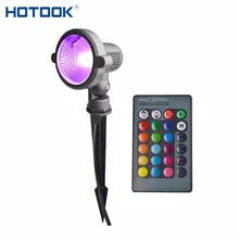 HOTOOK газон свет 10 Вт 85~ 265 V 12 V светодиодный RGBW IP65 Водонепроницаемый садовые светильники для внутреннего дворика путь наружное освещение пейзаж с пультом дистанционного управления