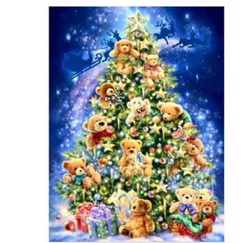 

Decoration 3D diamond embroidery Christmas Tree Bear Gift Diamond Painting Christmas Gift Rhinestones round Set Embroidery YZ225