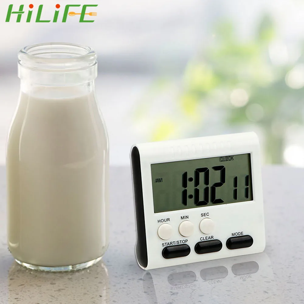 

HILIFE Memory Function Magnetic Kitchen Timer Large LCD Digital Timers Count Up Down Alarm Clock 12 Hours Cooking Timer