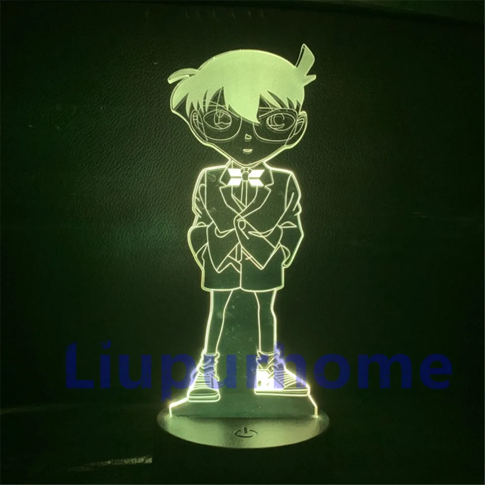 Detective Conan 3D ночной свет изменение цвета светодиодный ночник настольная лампа Декор стол Lampara Конан аниме игрушки для детей