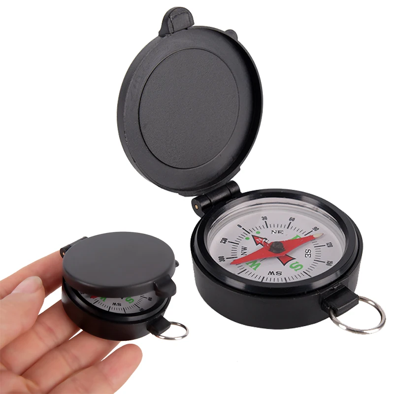 

1PC Black Professional Mini Compass Portable Black Folding Lens Military Compass for Outdoor Hiking Camping Hunting Tools