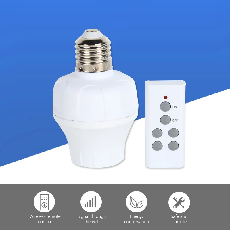 

AC110V 220V Wireless Remote Control E27 Bulb Light Lamp Base Holder Indoor lighting Cap Socket Switch On Off for kids/olders