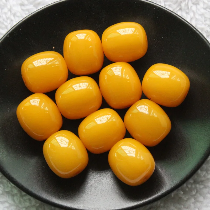 

10pcs/lot High Quality Smooth Barrel Spacer Beads 20x22mm Yellow Color Resin Hand Made Loose Charm Beads DIY Jewelry Making