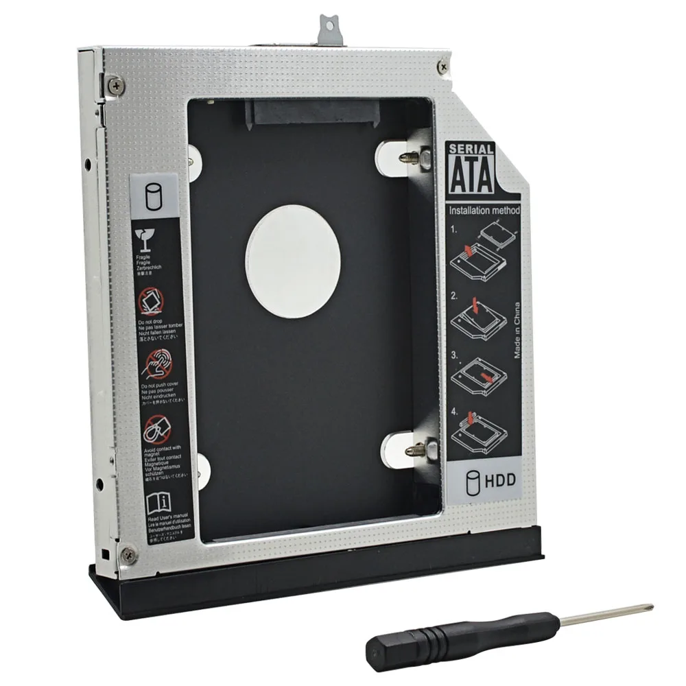 Алюминиевый адаптер для 2 го жесткого диска Caddy 12 7 мм SATA 3 0 5 &quotSSD HDD Box Case Lenovo ThinkPad L430