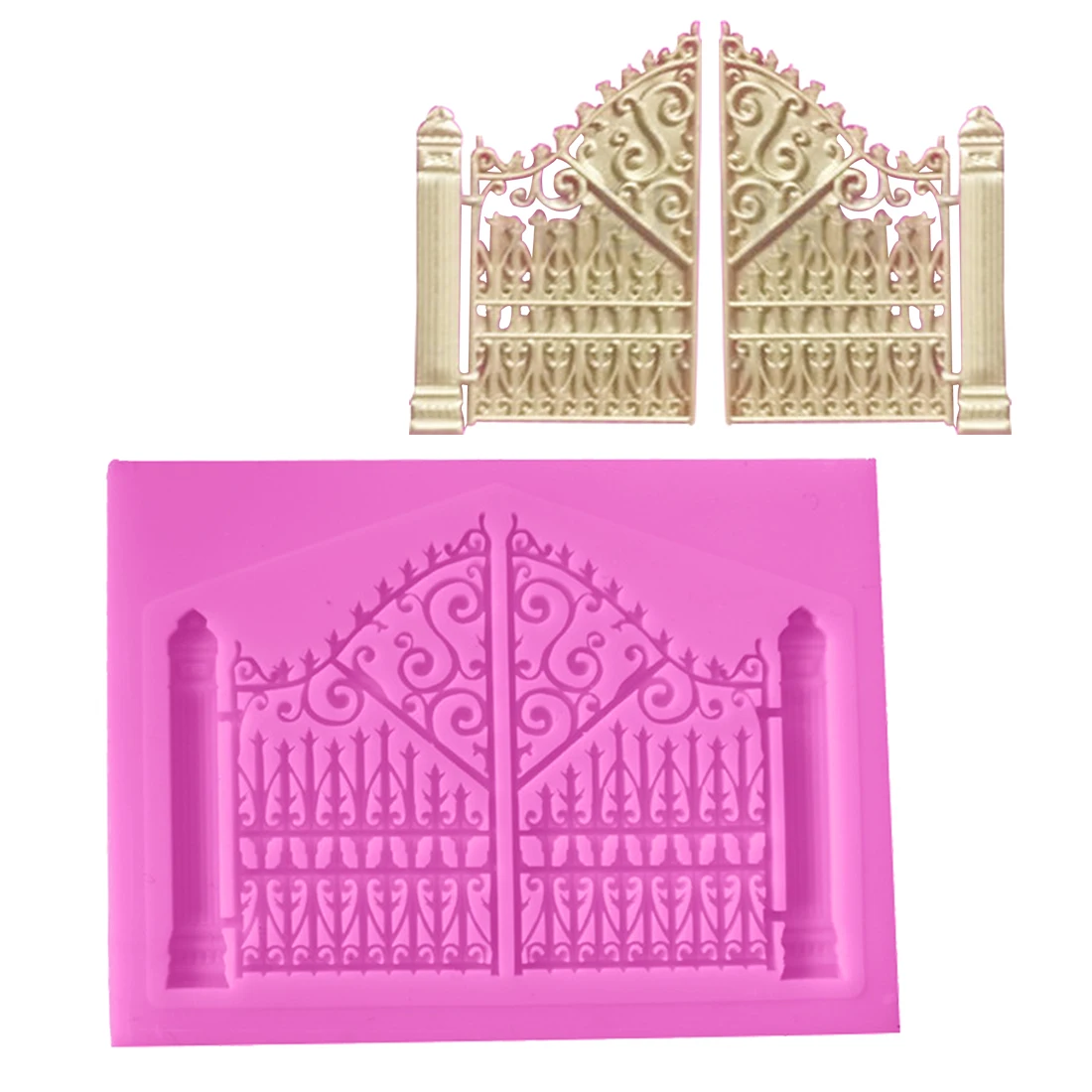 

DIY Retro Window Cake Border Silicone Molds Door Shape Frame Fondant Decorating Tools Gumpaste Cupcake Chocolate Mold