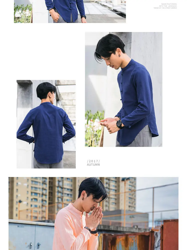 Sinicism Store мужские повседневные цветные рубашки с пряжкой мужские летние рубашки мужские винтажные однобортные рубашки в китайском стиле