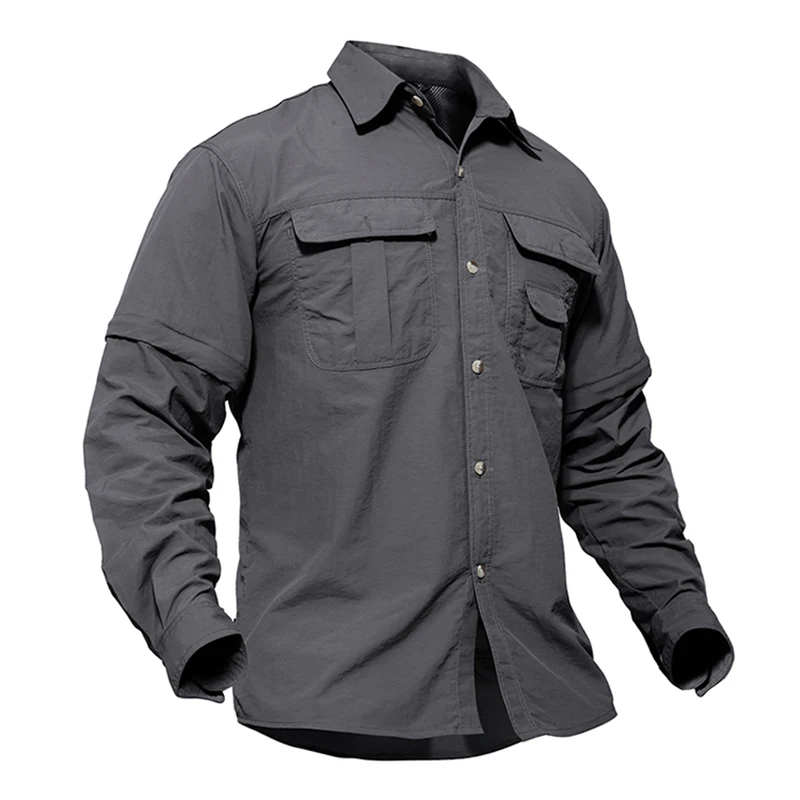 Men's Shirts Quick Dry Tactical Clothes Casual Shirts Long Sleeve ...