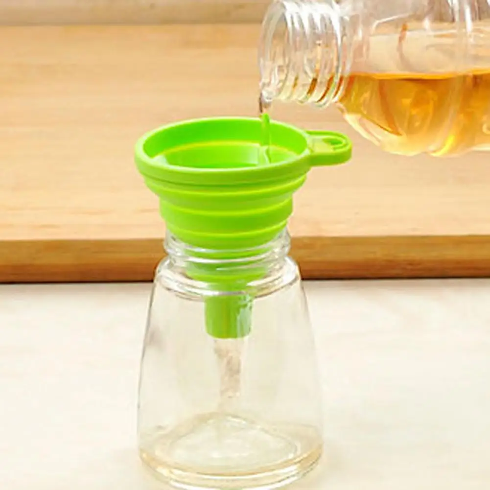 1 шт. складная силиконовая мини воронка для кухни|hopper kitchen|mini silicone gel foldablefunnel hopper |