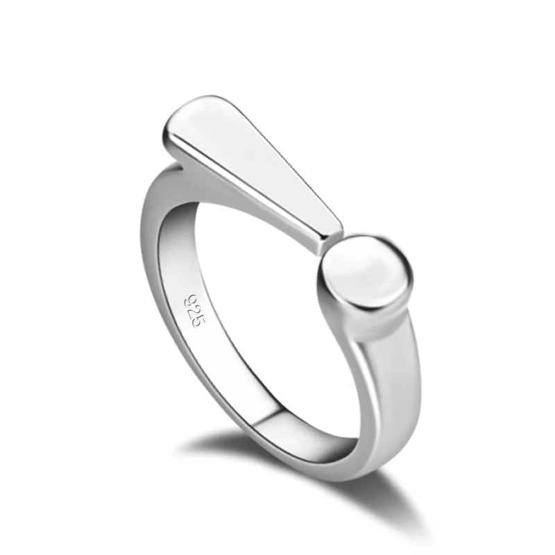 

Fashion and personality exclamation mark ring.Simple woman pure silver ring.Can adjust the size of solid 925silver ring. jewelry