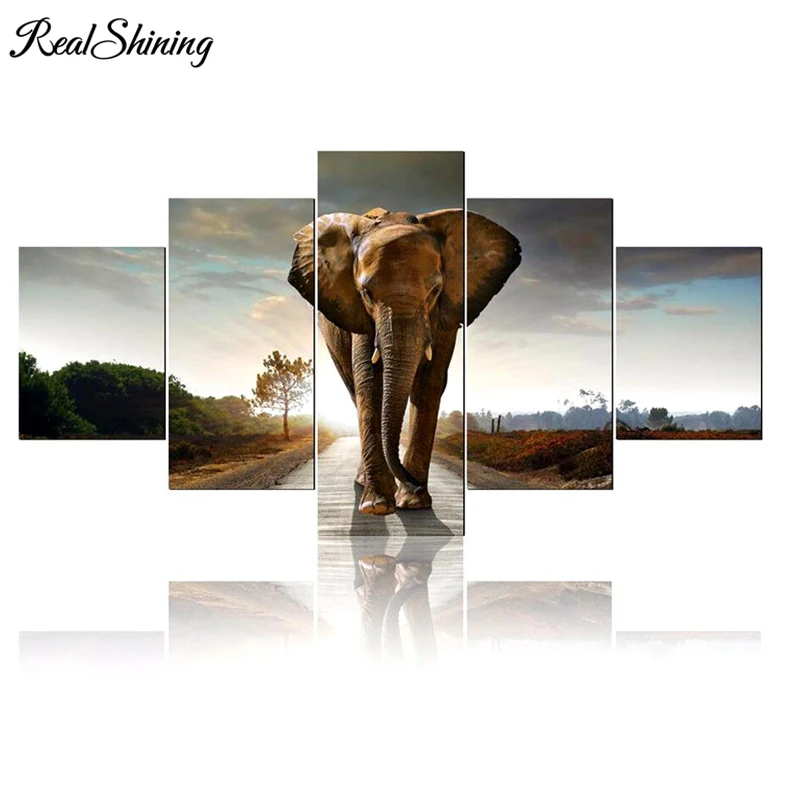 

5pcs,elephant,Needlework 5d Diy Diamond Embroidery Animal 3d Diamond Painting Cross Stitch Full Square Diamond Mosaic FS1766