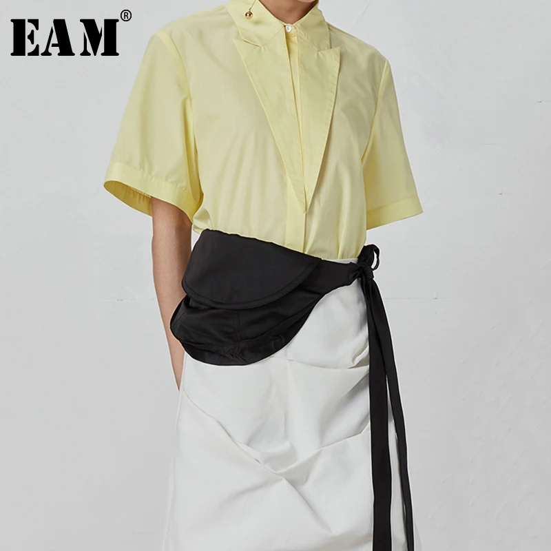 

[EAM] 2019 New Spring Summer New High Brief Bandage Mini-bag Personality Solid Long Belt Women Fashion Tide All-match JY393