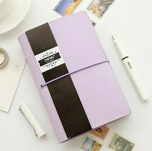Macaron a6 книги вкладыш Обложка из искусственной кожи дневник DIY блокнот планировщик путешествия jourmal Infun Студенческая Памятка расписание - Цвет: purple