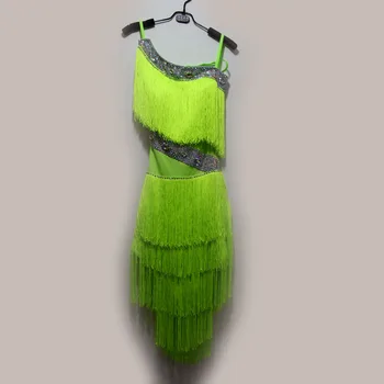 

New style latin dance costume sexy diamond tassel latin dance dress for women latin dance competition dress S-4XL F81