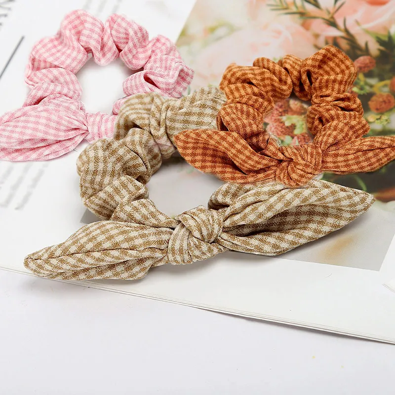 

Fashion stretch hair bow hair rope Bunny Ears Scrunchie Velvet Hair Tie Elastic Ponytail Holder Bands wedding Hair Accessories