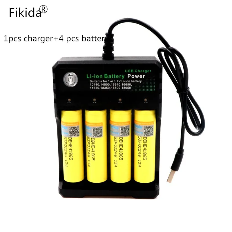 

2019 New for LG HE4 2500mAh 18650 Lithium Battery 18650 3.7V battery cigarette power tools 20A discharge+USB Chager