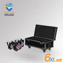 6X Lot UK Rasha Stage Light-Hex 9*18W 6in1 RGBAW UV Battery Power Wireless LED Par Light Slim Can With 6in1 Charging Flight Case