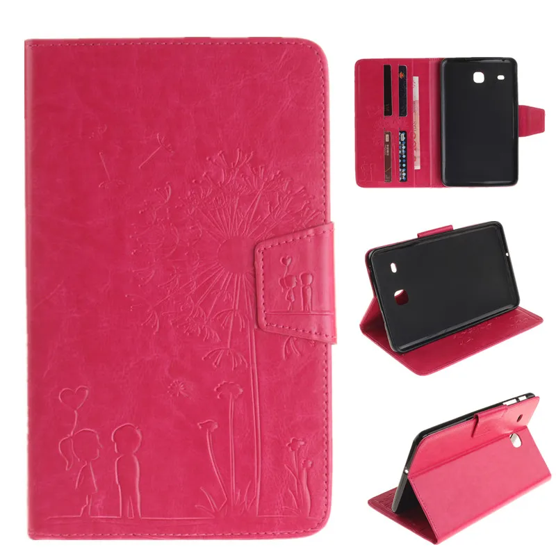 Lovers Dandelion For Samsung Galaxy Tab A 7.0 Case T377 SM-T377 Tablet Cover PU Leather +Soft TPU Flip Wallet Stand Embossing  (90)